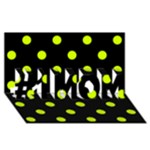 Polka Dots - Fluorescent Yellow on Black #1 MOM 3D Greeting Cards (8x4)