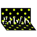 Polka Dots - Fluorescent Yellow on Black #1 DAD 3D Greeting Card (8x4)