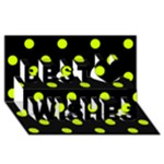 Polka Dots - Fluorescent Yellow on Black Best Wish 3D Greeting Card (8x4)