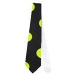 Polka Dots - Fluorescent Yellow on Black Necktie (One Side)