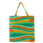 Green and orange decorative design Grocery Tote Bag