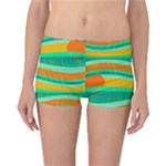 Green and orange decorative design Reversible Boyleg Bikini Bottoms