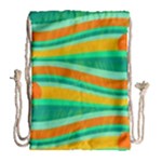 Green and orange decorative design Drawstring Bag (Large)
