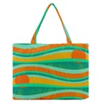 Green and orange decorative design Medium Zipper Tote Bag