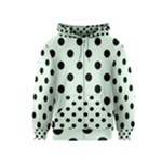 Polka Dots - Black on Pale Green Kid s Zipper Hoodie