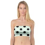 Polka Dots - Black on Pale Green Bandeau Top