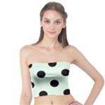 Polka Dots - Black on Pale Green Tube Top