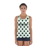 Polka Dots - Black on Pale Green Women s Sport Tank Top