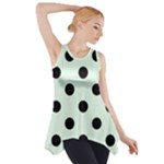 Polka Dots - Black on Pale Green Side Drop Tank Tunic
