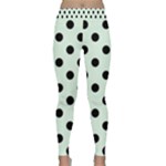 Polka Dots - Black on Pale Green Yoga Leggings