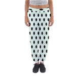 Polka Dots - Black on Pale Green Women s Jogger Sweatpants