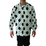 Polka Dots - Black on Pale Green Hooded Wind Breaker (Kids)
