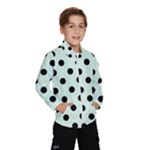 Polka Dots - Black on Pale Green Wind Breaker (Kids)