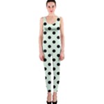 Polka Dots - Black on Pale Green OnePiece Catsuit