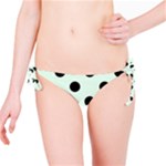Polka Dots - Black on Pale Green Bikini Bottom