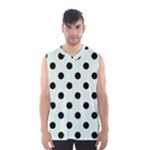 Polka Dots - Black on Pale Green Men s Basketball Tank Top