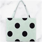 Polka Dots - Black on Pale Green Mini Tote Bag