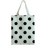Polka Dots - Black on Pale Green Zipper Classic Tote Bag