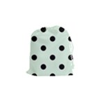 Polka Dots - Black on Pale Green Drawstring Pouch (S)