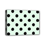 Polka Dots - Black on Pale Green Mini Canvas 7  x 5  (Stretched)
