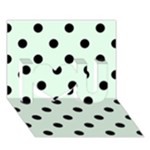 Polka Dots - Black on Pale Green I Love You 3D Greeting Card (7x5)