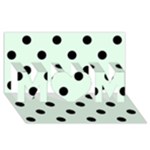 Polka Dots - Black on Pale Green MOM 3D Greeting Card (8x4)