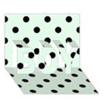 Polka Dots - Black on Pale Green BOY 3D Greeting Card (7x5)