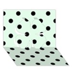 Polka Dots - Black on Pale Green Clover 3D Greeting Card (7x5)