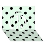 Polka Dots - Black on Pale Green Peace Sign 3D Greeting Card (7x5)