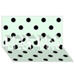 Polka Dots - Black on Pale Green BEST BRO 3D Greeting Card (8x4)