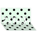Polka Dots - Black on Pale Green #1 DAD 3D Greeting Card (8x4)