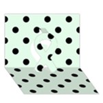 Polka Dots - Black on Pale Green Ribbon 3D Greeting Card (7x5)