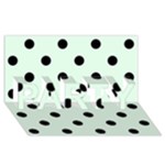 Polka Dots - Black on Pale Green PARTY 3D Greeting Card (8x4)