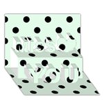 Polka Dots - Black on Pale Green Miss You 3D Greeting Card (7x5)
