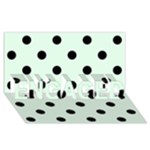 Polka Dots - Black on Pale Green ENGAGED 3D Greeting Card (8x4)