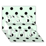 Polka Dots - Black on Pale Green WORK HARD 3D Greeting Card (7x5)