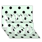 Polka Dots - Black on Pale Green THANK YOU 3D Greeting Card (7x5)