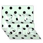 Polka Dots - Black on Pale Green TAKE CARE 3D Greeting Card (7x5)