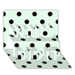 Polka Dots - Black on Pale Green You Did It 3D Greeting Card (7x5)