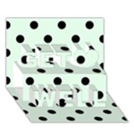 Polka Dots - Black on Pale Green Get Well 3D Greeting Card (7x5)