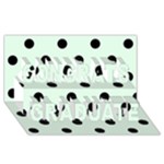 Polka Dots - Black on Pale Green Congrats Graduate 3D Greeting Card (8x4)