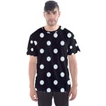 Polka Dots - Pale Green on Black Men s Sport Mesh Tee