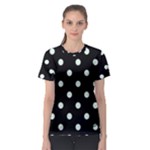 Polka Dots - Pale Green on Black Women s Sport Mesh Tee