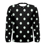 Polka Dots - Pale Green on Black Men s Long Sleeve T-shirt