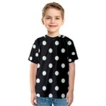Polka Dots - Pale Green on Black Kid s Sport Mesh Tee