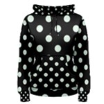 Polka Dots - Pale Green on Black Women s Pullover Hoodie