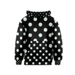 Polka Dots - Pale Green on Black Kid s Pullover Hoodie