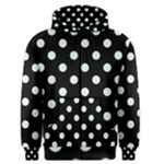 Polka Dots - Pale Green on Black Men s Zipper Hoodie