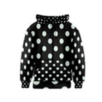 Polka Dots - Pale Green on Black Kid s Zipper Hoodie