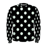 Polka Dots - Pale Green on Black Men s Sweatshirt